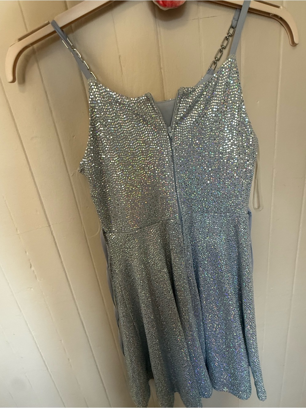 Silver Sparkle A-Line Party Dress - Women's